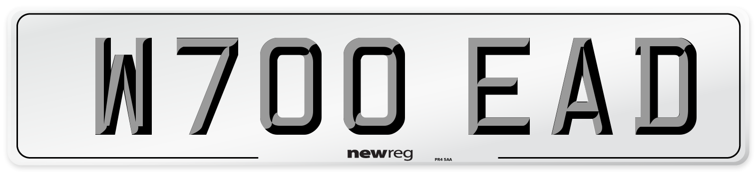 W700 EAD Number Plate from New Reg